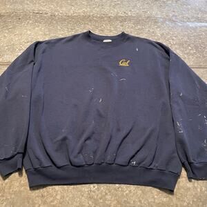 Vintage UC Berkeley Cal Embroidered Crewneck Sweatshirt XXL Thrashed Distressed